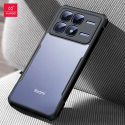 Xundd Coque de téléphone transparente anti-choc avec dos en acrylique et TPU et technologie anti-empreintes pour Xiaomi Redmi K70 Ultra