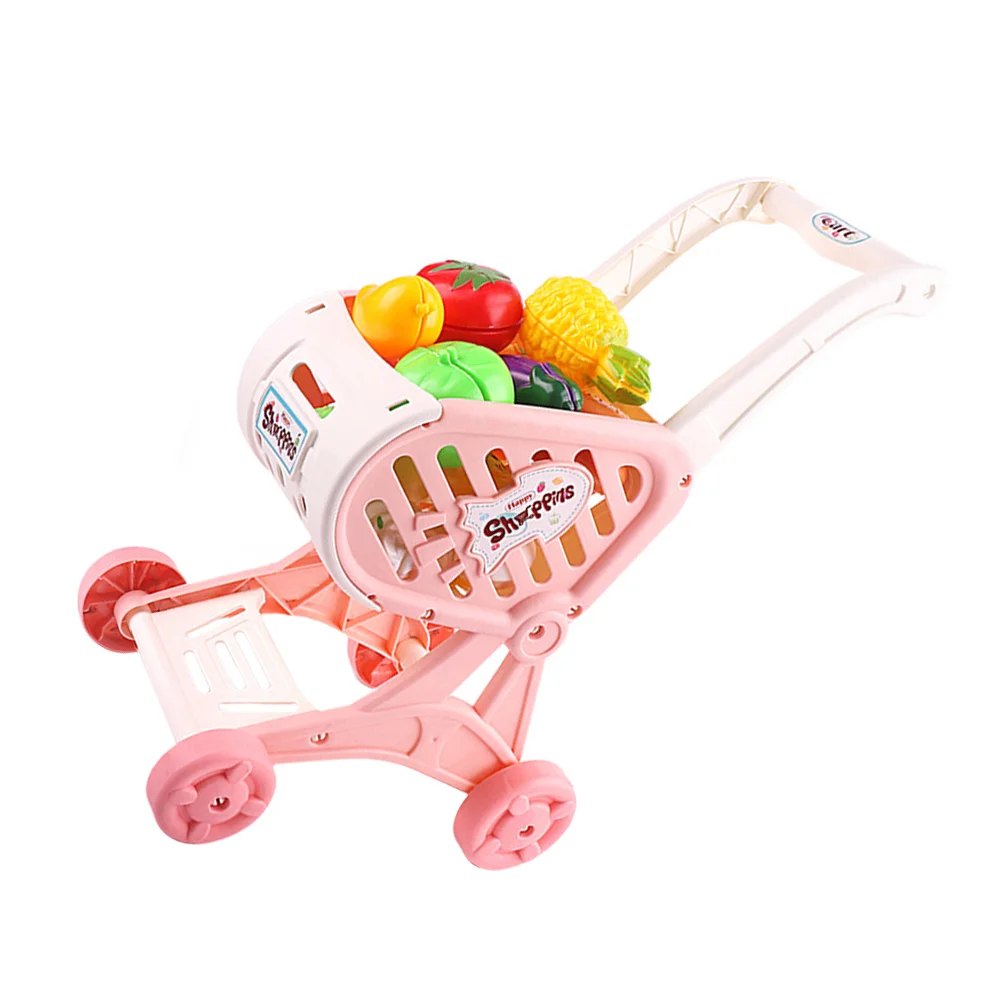 

Набор игрушек детская корзина тележка игрушки для еды пластиковые игровые кухонные аксессуары