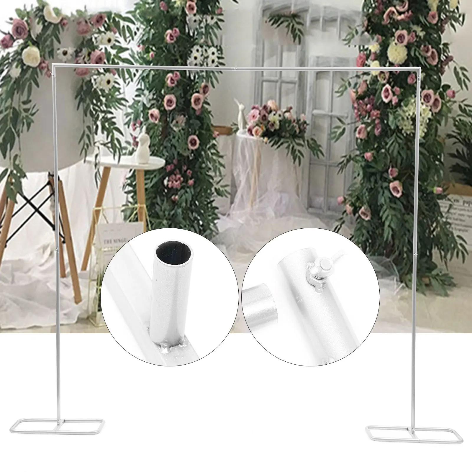 2*2.1m Wedding Arch Rectangle Large Size White Iron Wedding Arch Backdrop Stand Balloon Frame for Wedding Party Decor 2