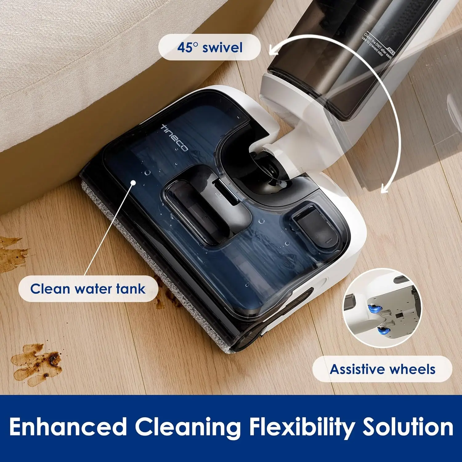 S6 Cordless Wet Dry Vacuum Cleaner, 180°Lay-Flat Smart Vacuum Mop, 40 Minutes Long Runtime 158℉ 5