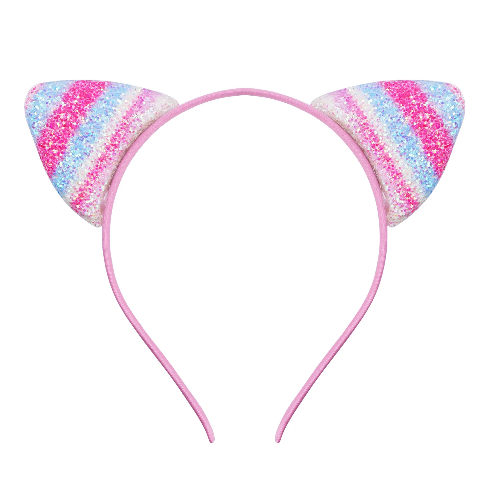 Rainbow Glitter Cute Cat Ears Headband Fashion Girl Sequins