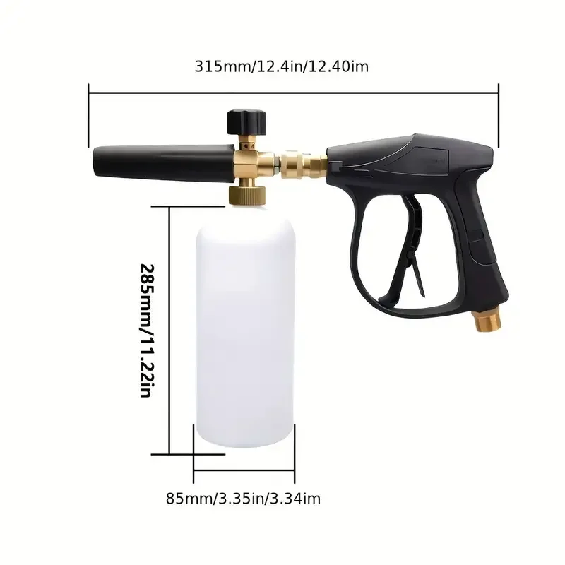 High Pressure Washer Gun With PA Foam Pot Universal Spray Nozzle Car Wash Set 1/4" Quick Connector Easy M22 Connection 4