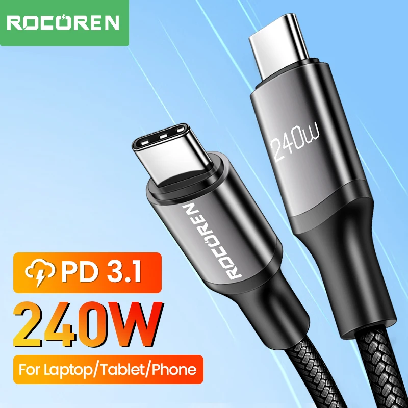 Usbc Razor Wire Rocoren 240W USB C To USB Type C Cable PD 3.1 100W Fast Charging ...