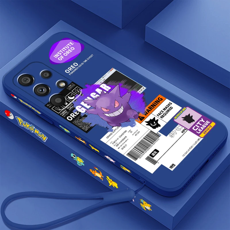 Pokemon Mewtwo Gengar Psyduck Liquid Corda Sinistra Per Samsung Note 20 10 A54 A31 A14 A03 A22 A34 A04 A24 Ultra Plus 5G Tpu