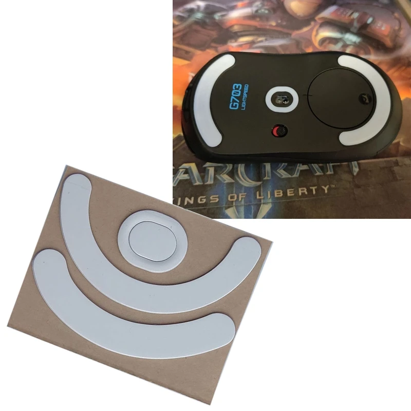 Mouse Feet Pedal for logitech G403 G603 G703 Mice Replacement Glides Stickers Mouse Feet Pads Curved Edges White 2PCS