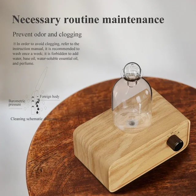Aromatherapy Diffuser Professional Wood and Glass Essential Oil Diffuser Nebulizer Nebulizing 2600mAh Scent Machine Waterless 4
