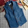 Men Vest Coffee Herringbone With Lapel Formal For Business Wedding Groom Banquet Men Suit Waistcoat 3