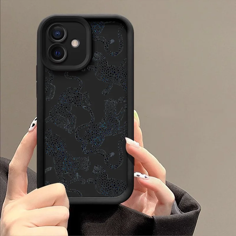 Pink Leopard Print Shockproof Soft Silicon Phone Case - Cute Animal Design Cover