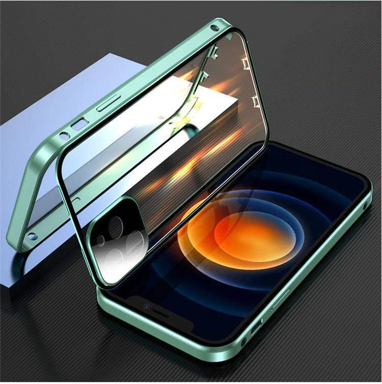 For IPhone 13 12 11 Pro Max 13 12 Mini Shockproof Full Lens Protection Double Sided Buckle Magnetic Clear Case Lens Metal Cover iphone 12 pro max case