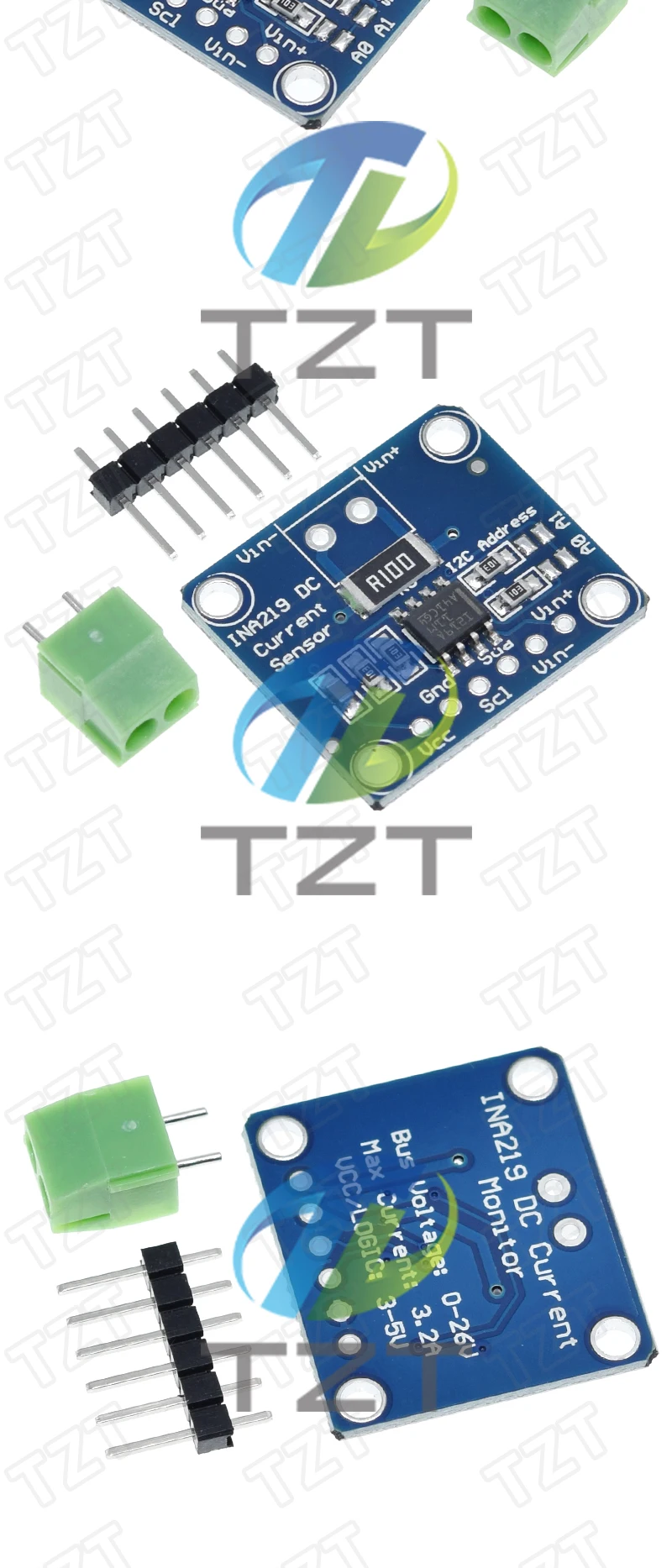 DIYTZT 1/3PCS INA219 I2C Null Drift Bidirektionale Strom Netzteil Sensor Breakout Überwachung Modul – Detail 4