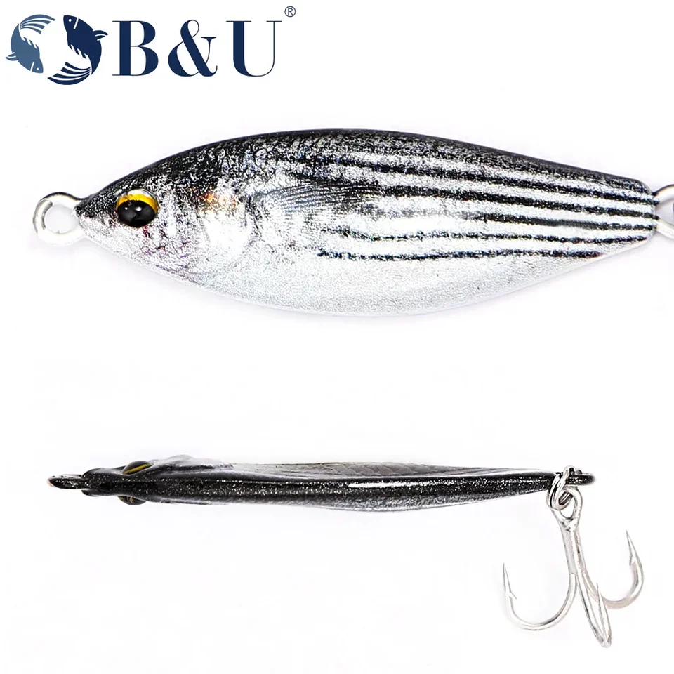 B&U Metall-Jig-Spinner-Löffelköder, sinkend, 3D-Augenfarbe, Laser-Spinngerät, Köder, Wurfangelzubehör, Blade Hook Pesca_voghion.com