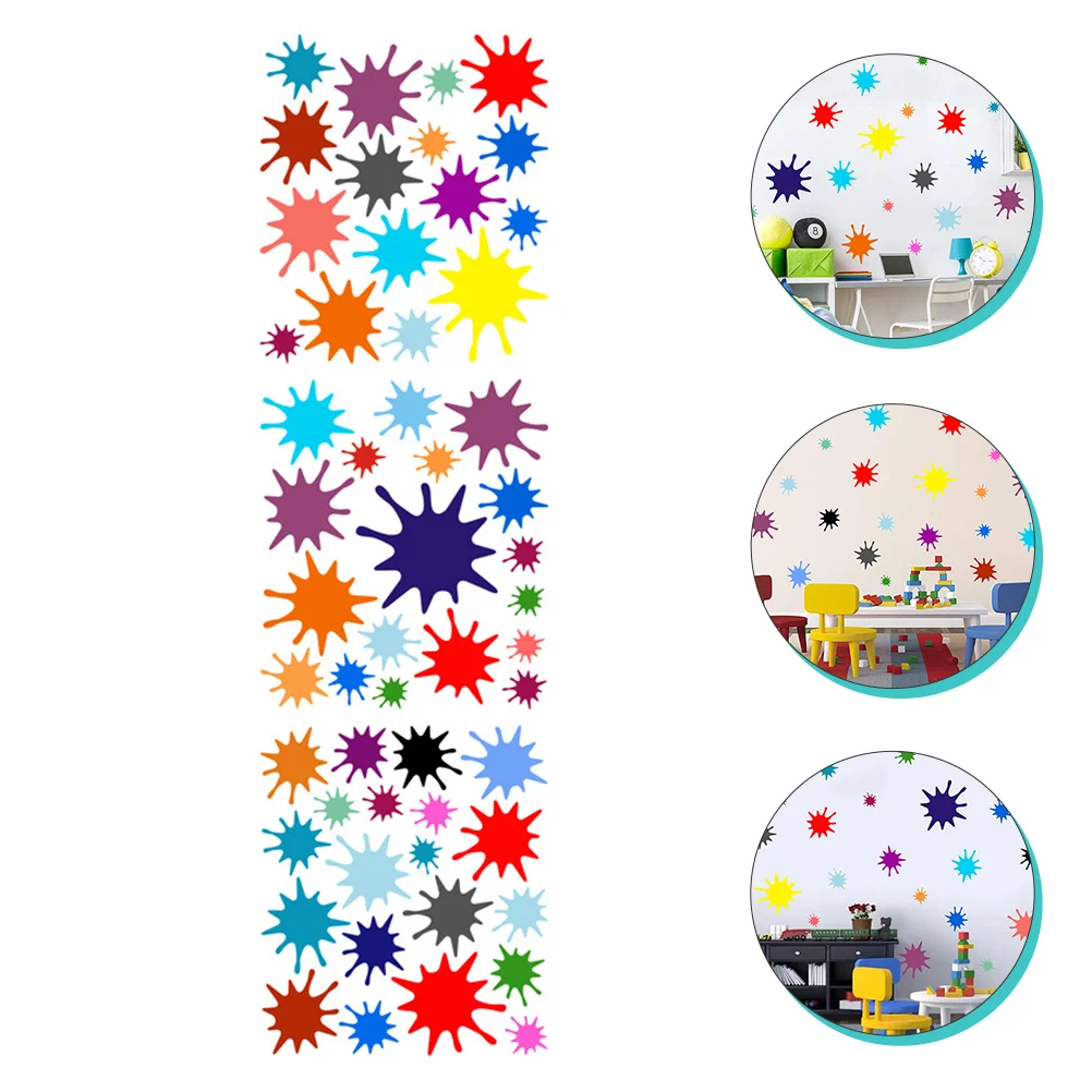 Wall Decal Attractive PVC Paint Splatter Wall Decal Watercolor Wall Decals for Home Classroom