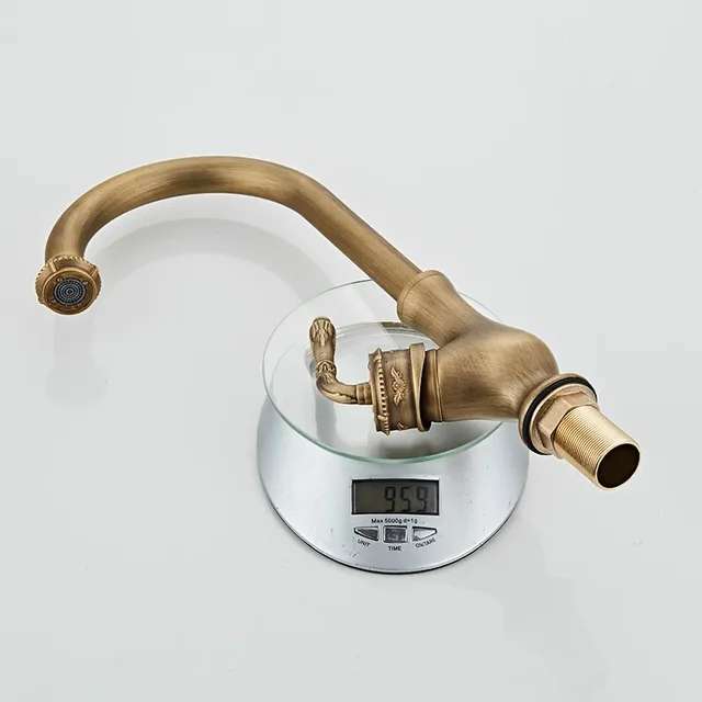 ก๊อกน้ําห้องครัวร้อนและเย็นอ่างล้างจาน TAP 360 หมุนทองเหลืองโบราณ TAP ทองเหลืองก๊อกน้ําอ่างล้างจาน 5