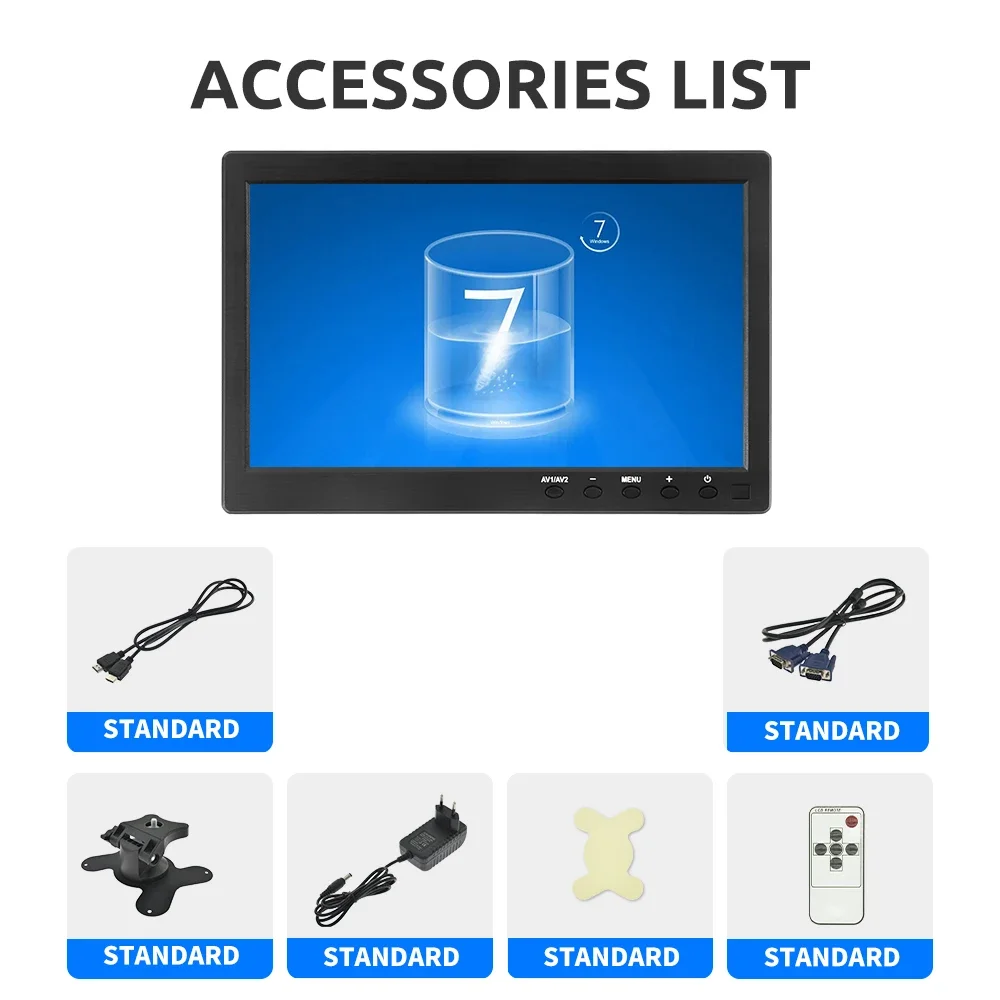 Car Multimedia Player 10.1 Inch Car Headrest Monitor HD Digital LCD Screen DVD Player Slim Design UV Coating HDMI-compatible VGA AV USB SD Port
