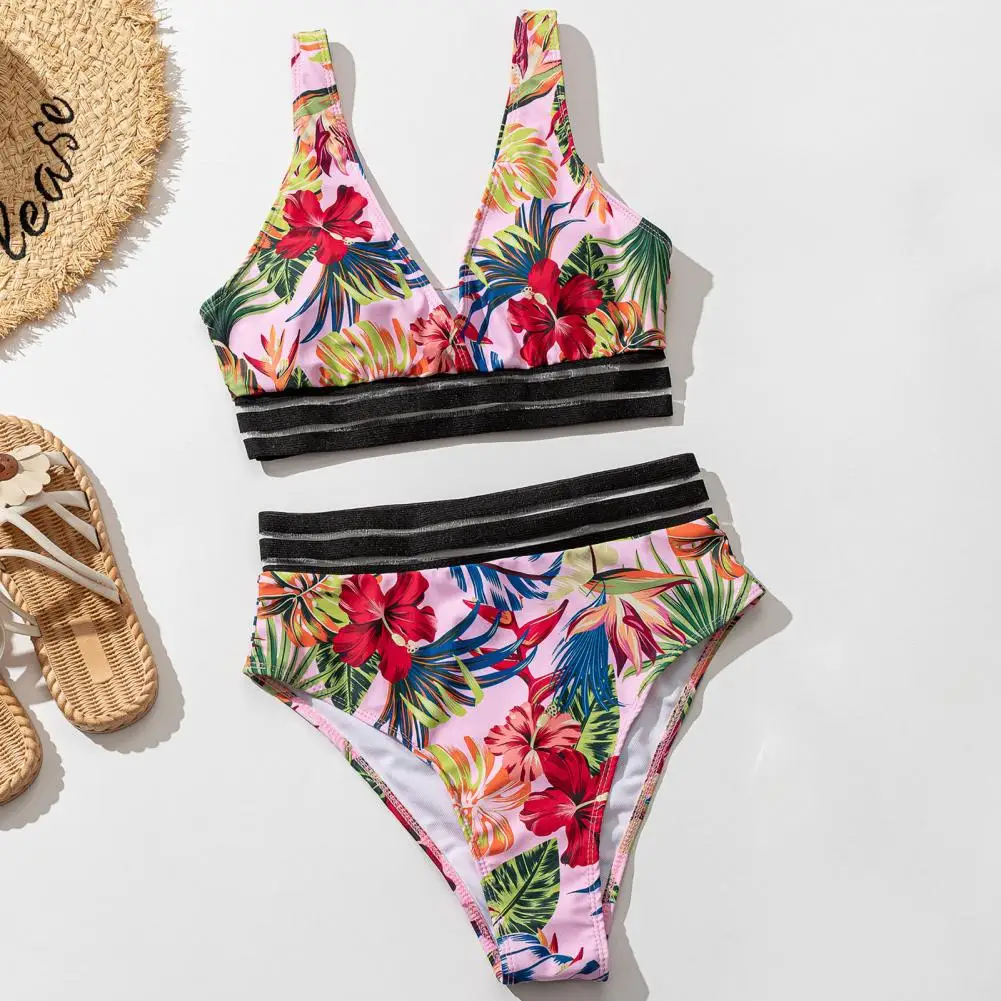 

2 шт./комплект, Женский Быстросохнущий комплект бикини с V-образным вырезом