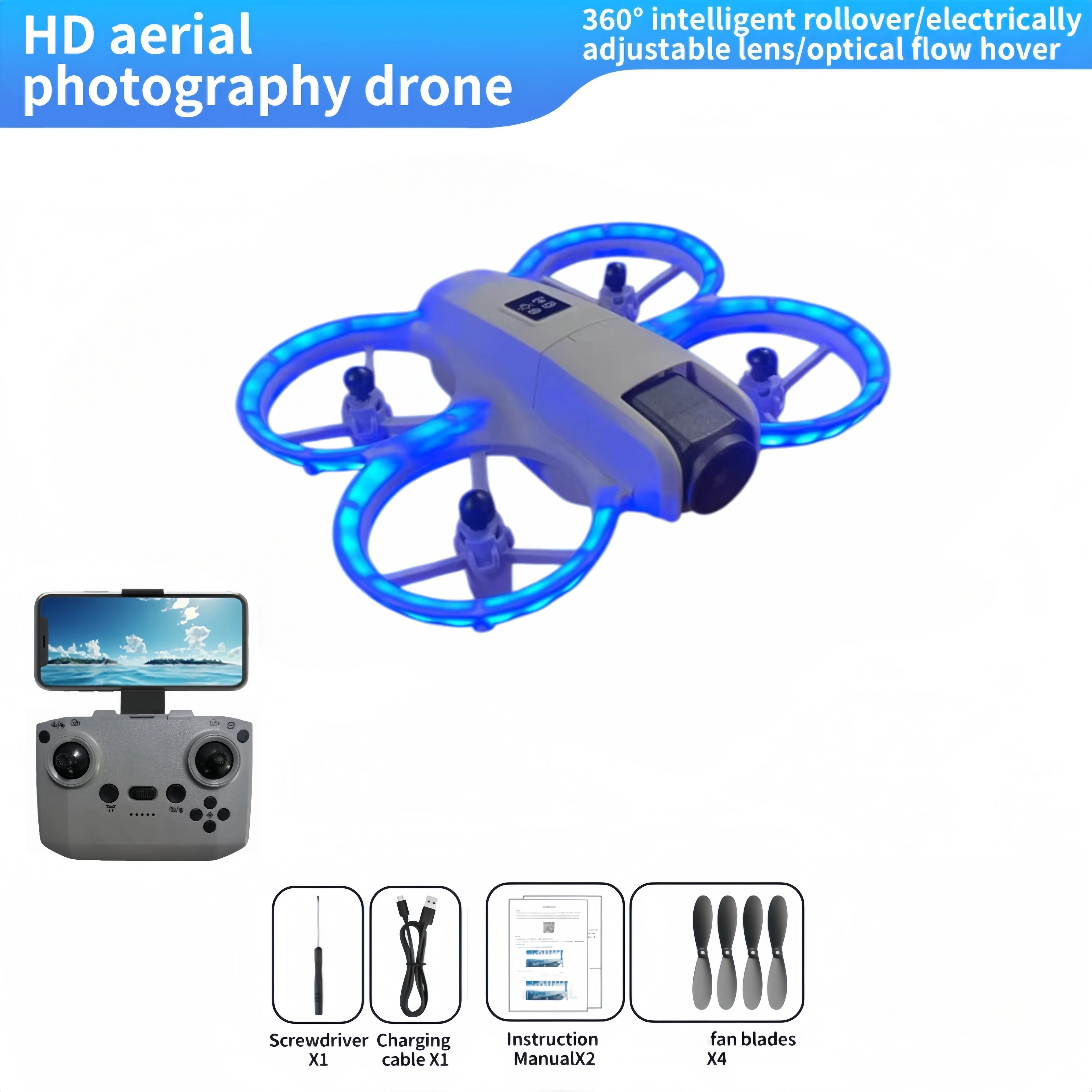 Drone RC intelligente con decollo con una chiave, fotocamera 4K Ultra HD, batteria lunga | Regalo giocattolo volante per interni ed esterni - immagine 5