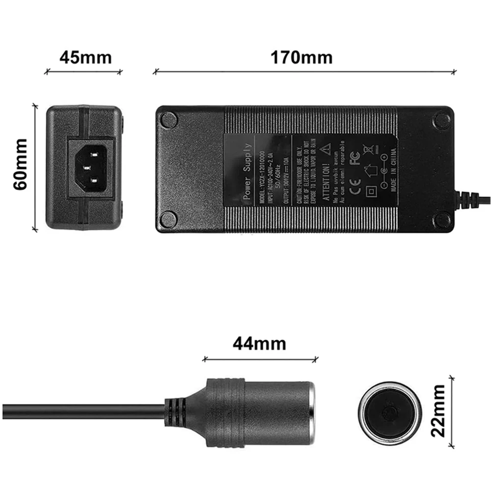     AC  DC     100V/110V-220V/230V-12V 10A   