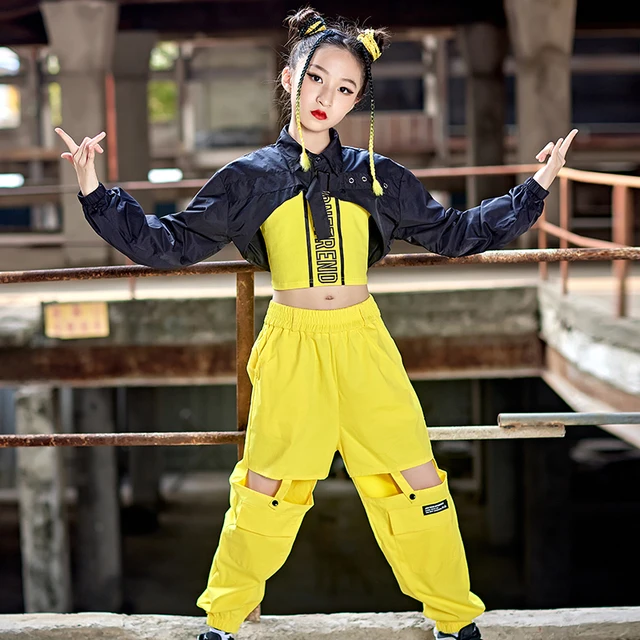 yellow dance crop top