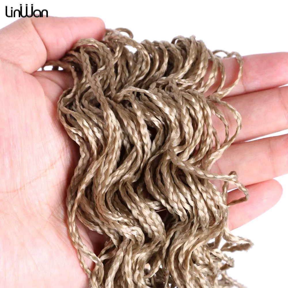 Zizi Braids Thin Micro Crochet Box Braids Synthetic Hair Extensions Gray Purple Pink Blonde Brown Chestnut Crochet Hair Linwan 5