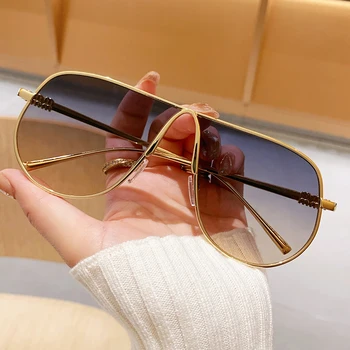 one piece toad shaped large frame sunglasses for driving metal retro style new fashionable eyewear accessory