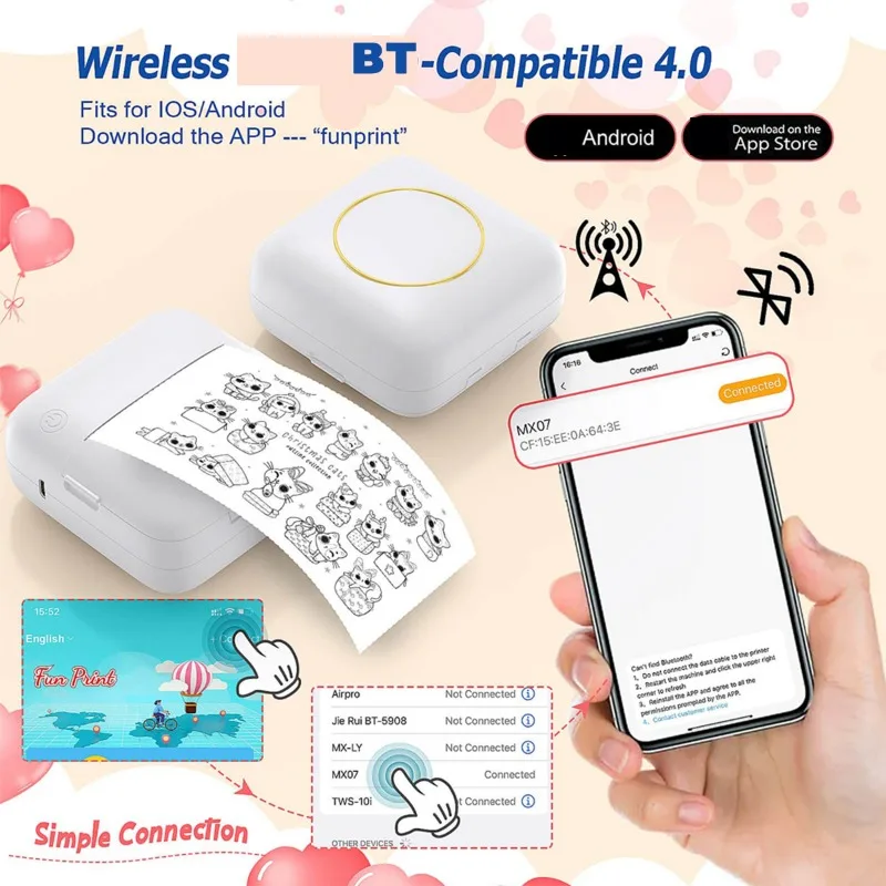 C20 Label Printers Impresora De Etiqueta Autoadhesivas Thermal Label Maker Printers Impresora De Fotos Photo Printer Portable