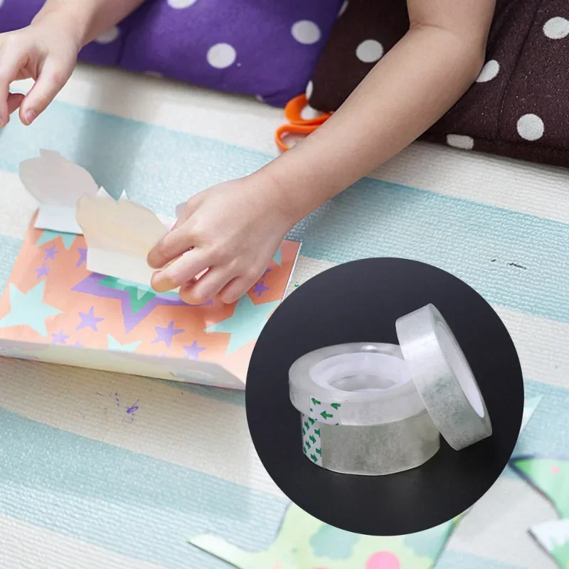 학생용 투명 테이프, 포장 테이프, 흔적 없는 접착 테이프, 포장 도구, 문구류, 사무용품, 폭 8mm, 12mm, 18mm, 1-3 롤