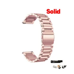 Elegant Stainless Steel Watch Band - 20mm/22mm Adjustable Strap for Amazfit Active (Pink)