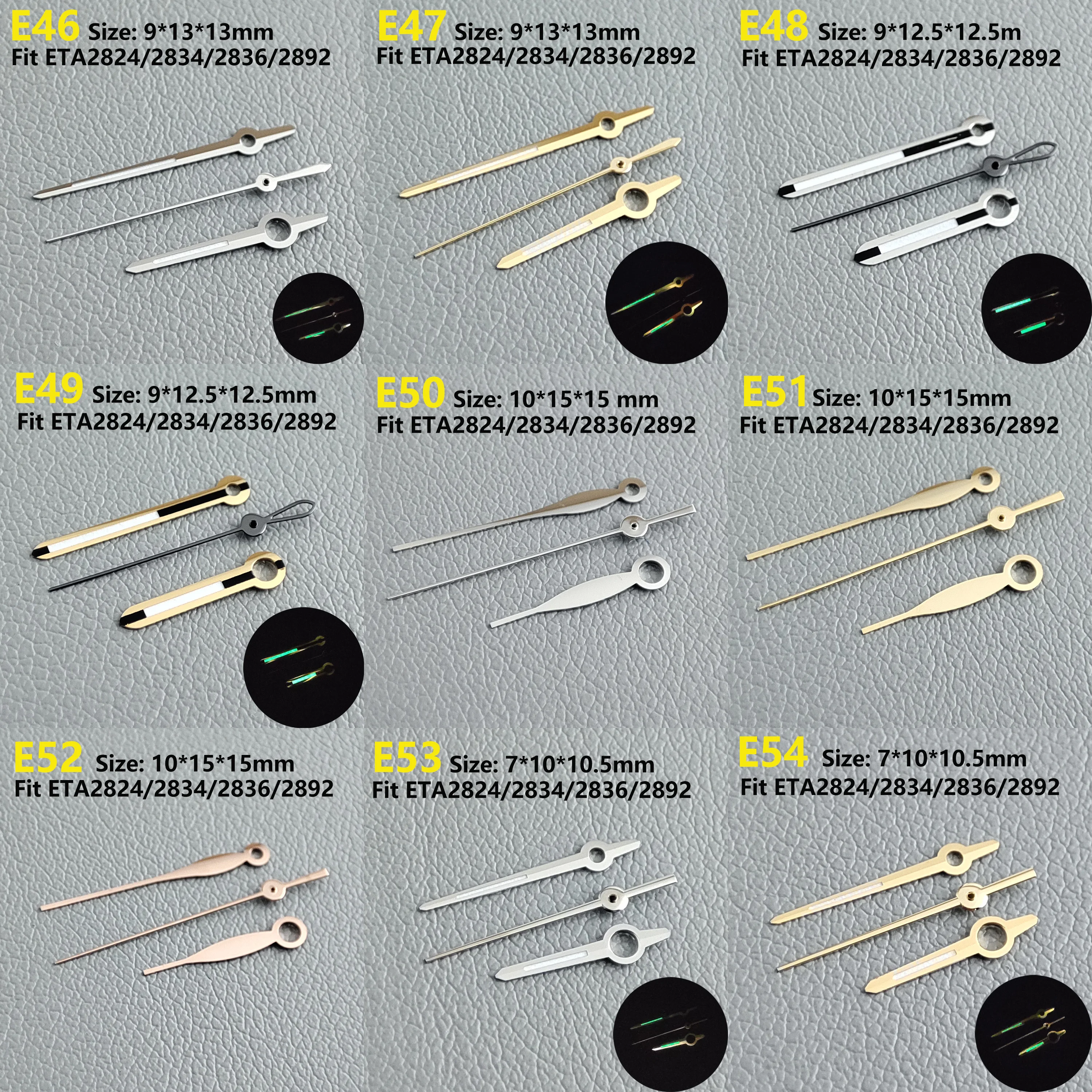 Luminous Green Watch Hands for Replacement and Repair
