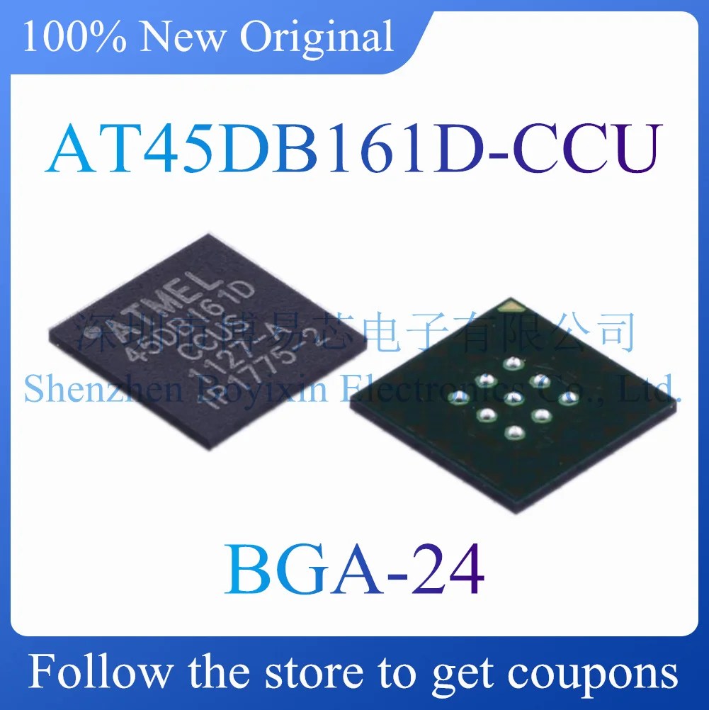 NEW AT45DB161D-CCU Original and genuine NOR FLASH memory chip. Package BGA-24 new epm3128ati100 10n original and genuine programmable logic device cpld fpga chip package tqfp 100