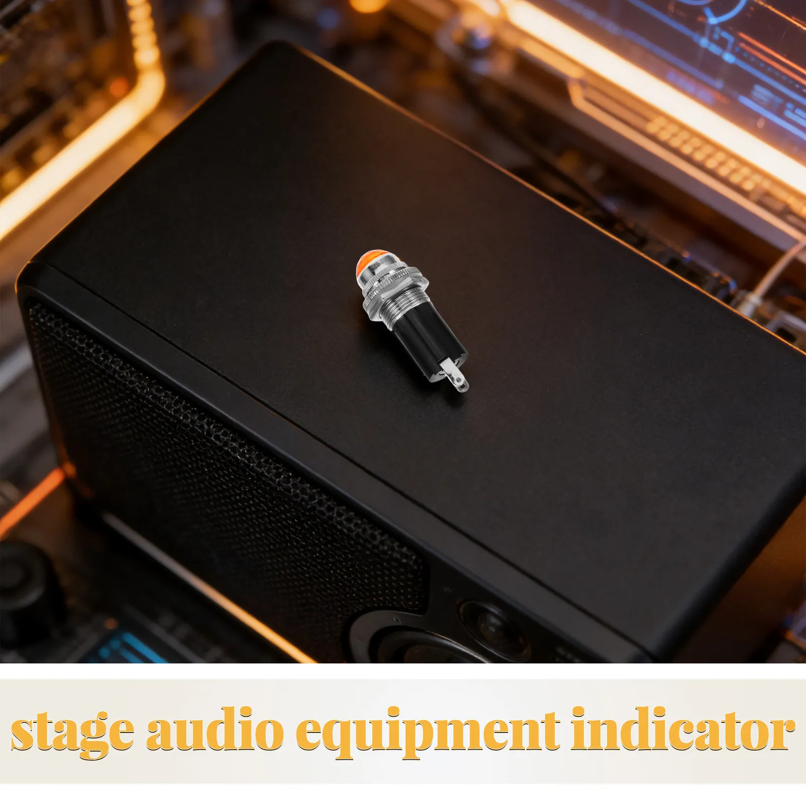 4개 패널 마운트 LED 표시등 금속 하우징 신호등, 무대 오디오 장비용 6.3V 0.15A 컬러 파일럿 라이트 세트 (빨간색)