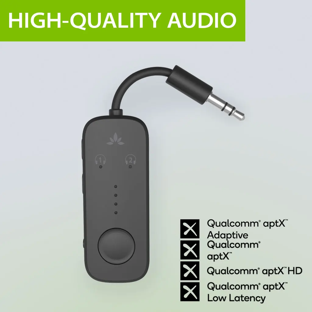 Avantree-bluetooth 5.3 Adaptador de Relé para Aviões Qualcomm Apt-x Baixa Latência Suporte Adaptativo Transmissor de Áudio sem Fio - Image 4