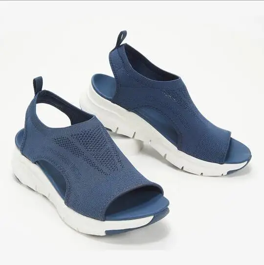 Women Summer Knitting Mesh Breathable Sandals Ladies Sandy Beach Wedge Sandals Platform Comfortable Slip-On Women's Shoes platform high heels sandals platform sandals
