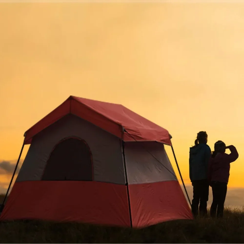

Camping Tent - Portable Easy Set Up Family Tent for Camp, Windproof Fabric Cabin Tent Outdoor for Hiking, Backpacking, Traveling
