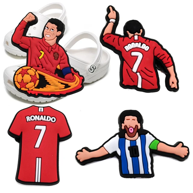 1pcs Pins Croc Charms For Shoes Football Sport Player Decoration