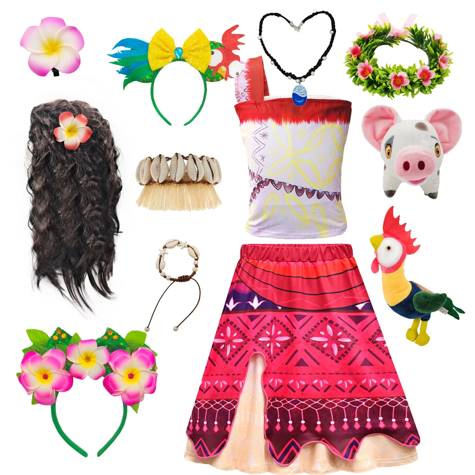 Set 3 Pezzi Accessori Moana - Collana, Fermaglio E Ghirlanda Fiorelle Per Costume E Festa - Foto 3