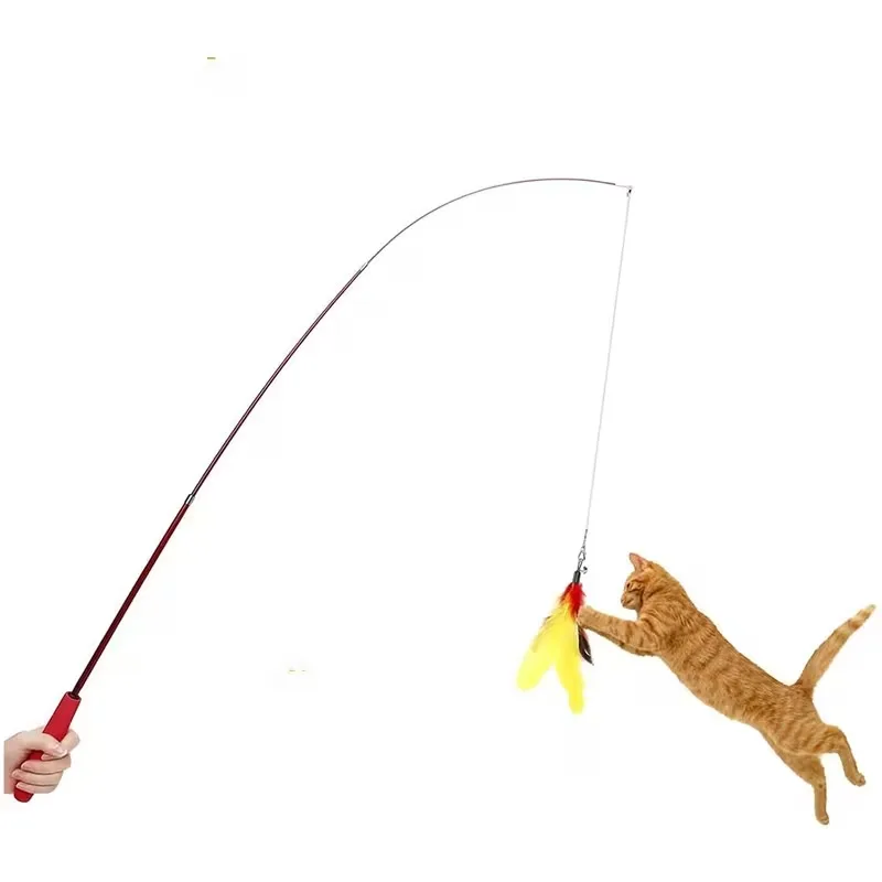 11PCS Interactive Cat Toy Set, Cat Teaser Stick, Equipped with A Replacement Head, Attracting Cats To Play with The Teaser Stick