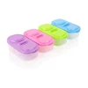 Healthy Plastic Food Container Double Compartments Lids Portable Lunch Box Capacity Camping Picnic Food Refrigerator Storage Box 6