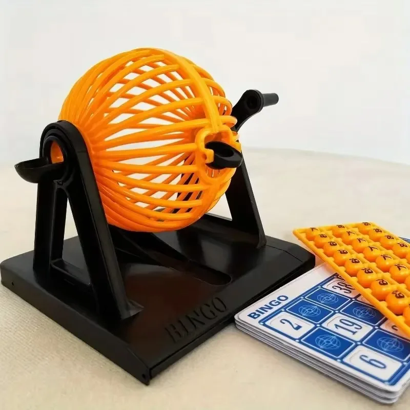 Bingo Game Set Deluxe Bingo Game Set with Cage Lottery Machine Mini Chips Pretend Perfect For Family Party