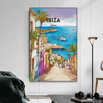 Affiche colorée de voyage de Ibiza 2