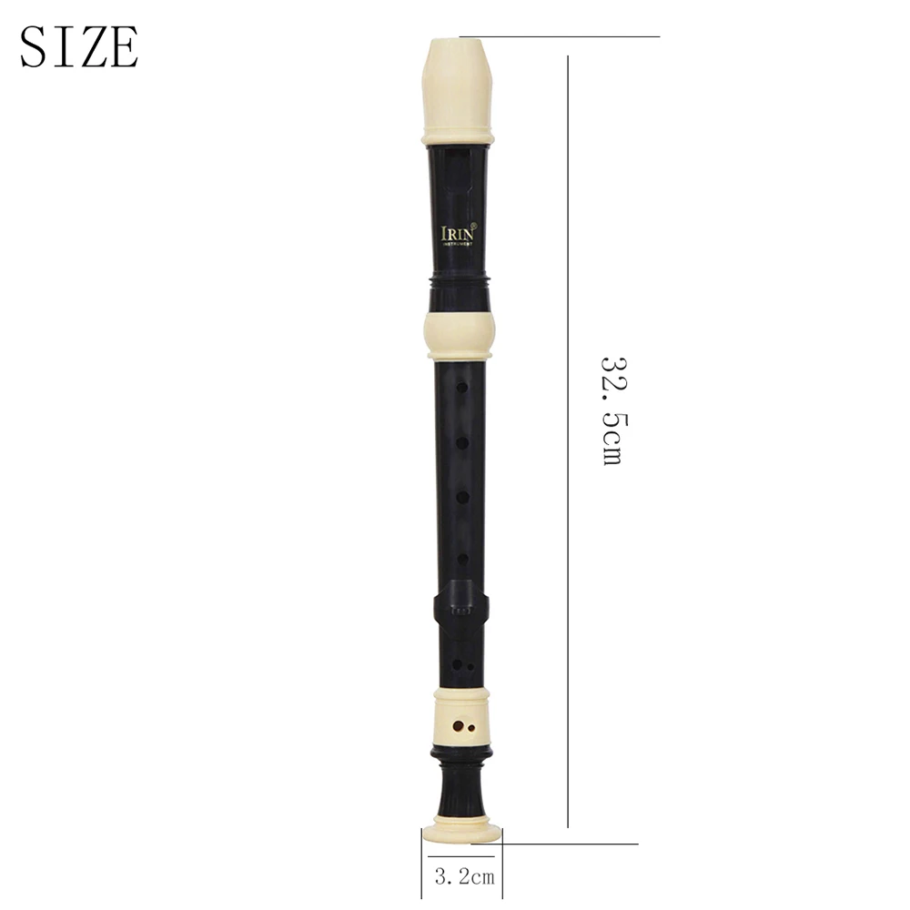 Treble Recorder IRIN 8 Hole Baroque Recorder Bass Recorder Removable Finger Rest And Carry Bag Set Woodwind Accessories