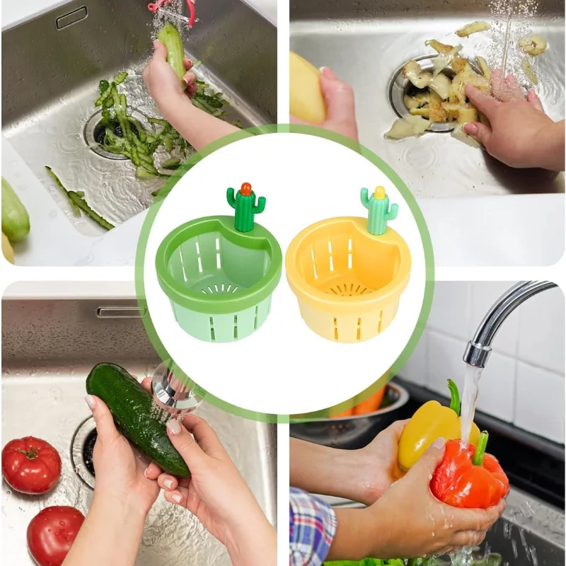 thumbnail image 2 of 2-Pack Cactus Sink Strainers - Automatic Pressing Drain Filters With Waste Collector 2 of 11