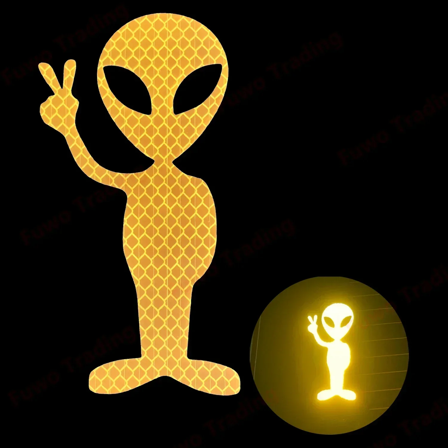 Decoration Sticker Motorcycle Car Alien Reflector Stickers Motorbike Decorative Accessory High Reflective Stickers