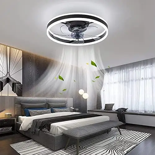 

Профиль со светильник-современные закрытые потолочные вентиляторы с регулируемой яркостью 19,7 дюйма с дистанционным управлением
