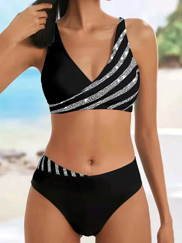 New White Push Up Bikini Micro Striped Swimsuit Women Plus Size Swimwear Sexy Two Piece Set Biquine Brasileiro Bathing Suit XXXL bikini set,women swimwear,bikini swimsuit
