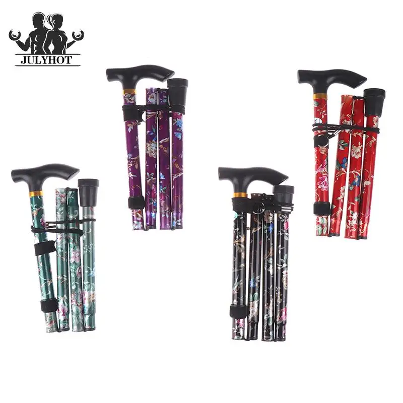 5-Section Walking Hiking Naturehike Antishock Walking Stick Or Elderly Outdoor Fold Trekking Poles Printed Stick New