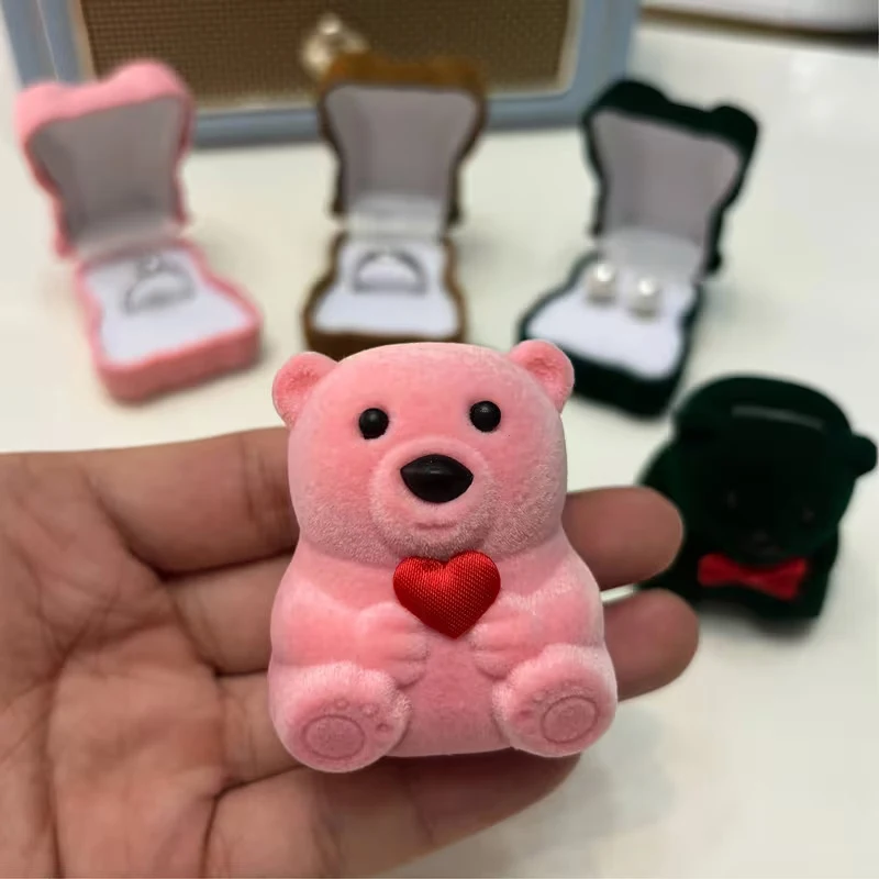 Charming Teddy Bear Jewelry Box, Ring Organizer, Suitable For Storing Rings, Earrings And Other Jewelry, Exquisite Jewelry Box