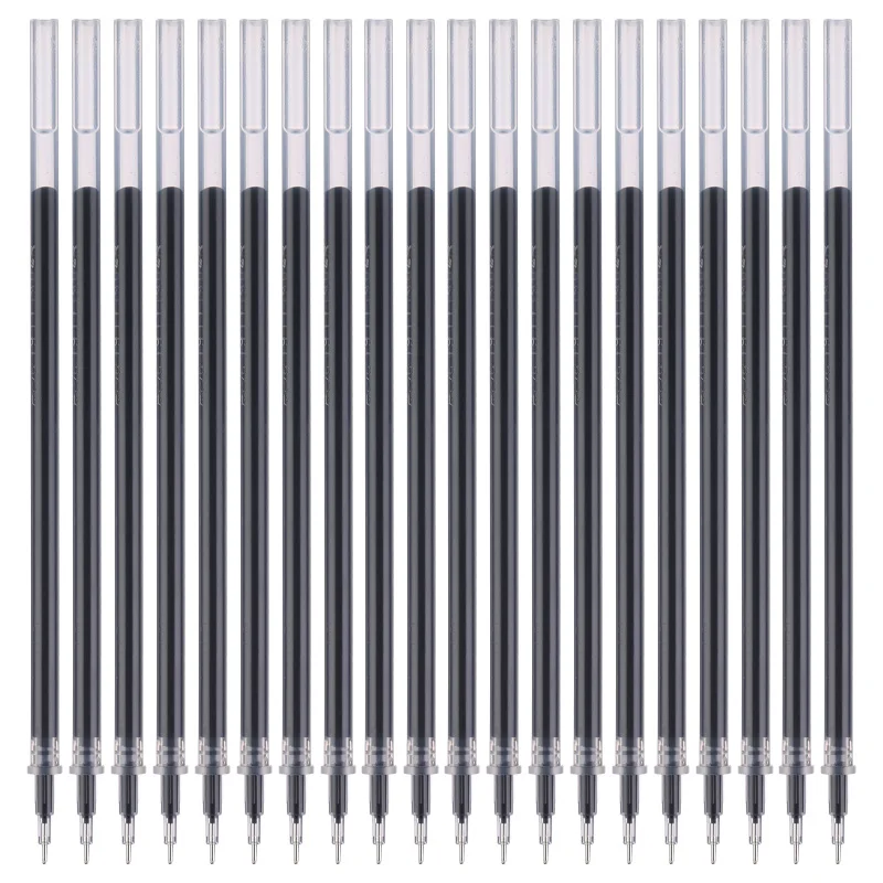M&G 20pcs Gel Pen 0.5 Refill Full Syringe Signature Pen Refill Pen for Student Office Supplies Black/Blue/Red 2