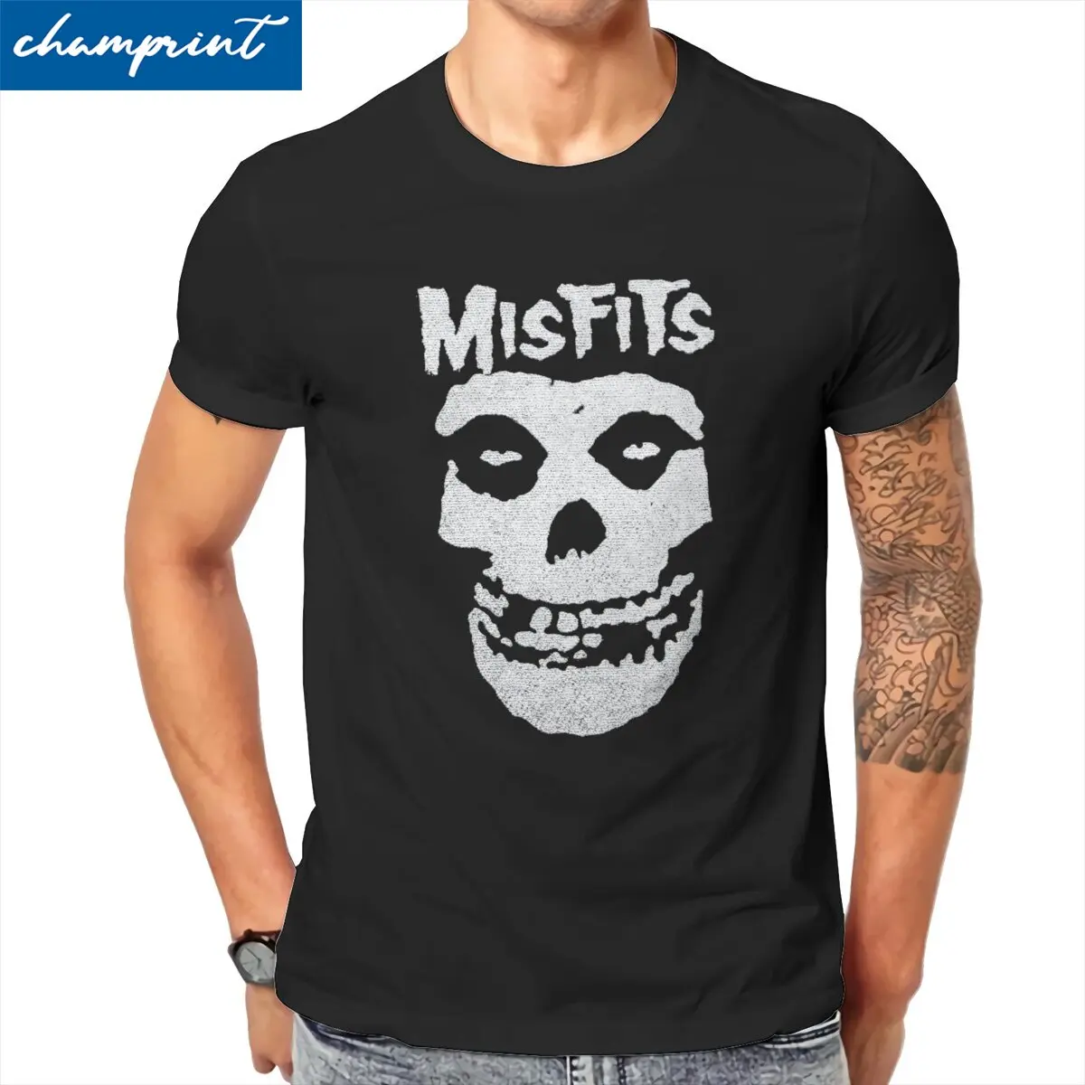 

Футболка Misfits мужская с изображением музыкальной группы из тяжелого металла, винтажная рубашка с коротким рукавом и круглым вырезом, одежда для взрослых из 100% хлопка