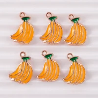10 pièces 10x14mm mignon alliage émail fruits banane breloques pour boucles d'oreilles pendentifs colliers Bracelets à bricoler soi-même artisanat résultats de bijoux 1