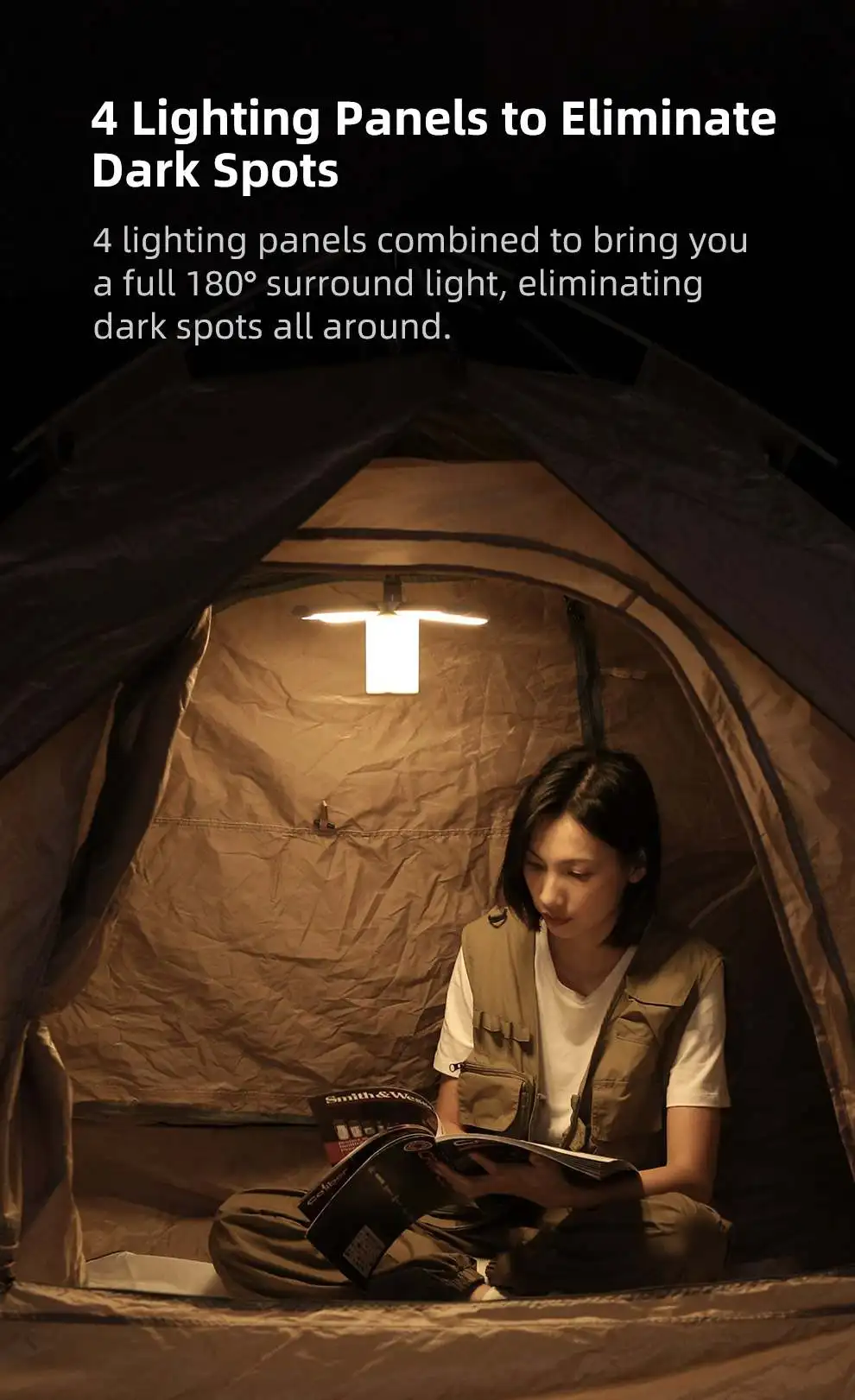 High-capacity LED flashlight with 14000mAh powerbank